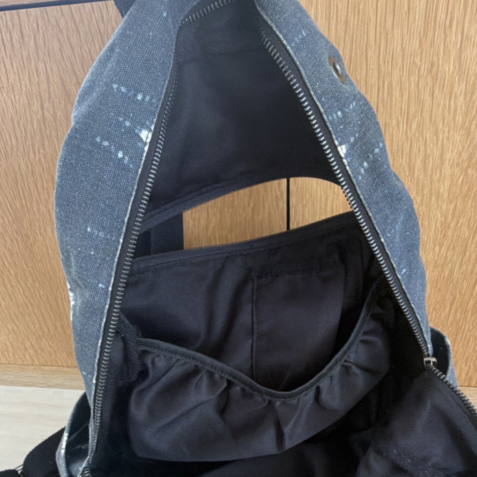 Dark Blue Geometric Backpack Adjustable Strap Zip… - image 6