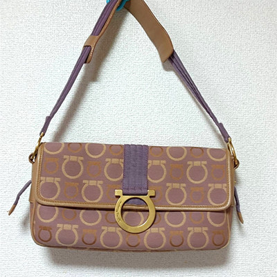 Salvatore Ferragamo handbag canvas Gancini AF/21 5380