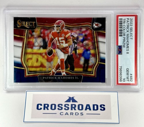 2022 Select Patrick Mahomes #482 07/75 Tri-Color Prizm Field Level PSA 10 Gem