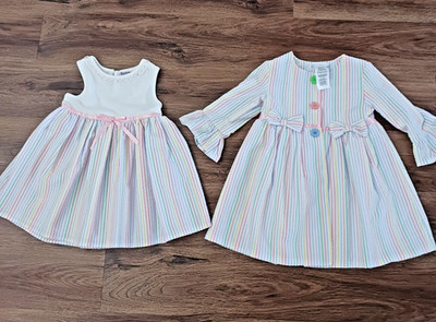 New Blueberi Boulevard Girls Multi Colored Seersucker Coat Dress Size 2T Spring
