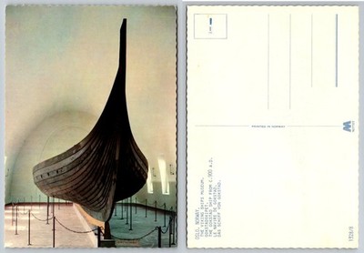 Oslo Norway Viking Ship Museum Gokstad Postcard Vintage c. 900 AD Mittet