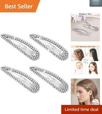 Silver Rhinestone Hair Clips 4 Pack for Glamorous Styles at Weddings Parties