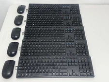 Lot of (5) Dell KM636p Wireless Keyboard & Mouse Combo w/USB Receiver SANITIZED