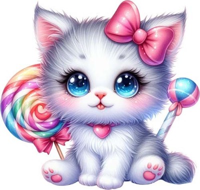 Bunte Baby Kätzchen Katze Wandkunst Schlafzimmer Fenster Vinyl Aufkleber Abziehbild 6 Größen