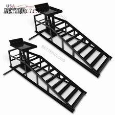 2 Pack Hydraulic Car Ramps 6600lbs 3T Low Profile Auto Car Truck Ramps Lift