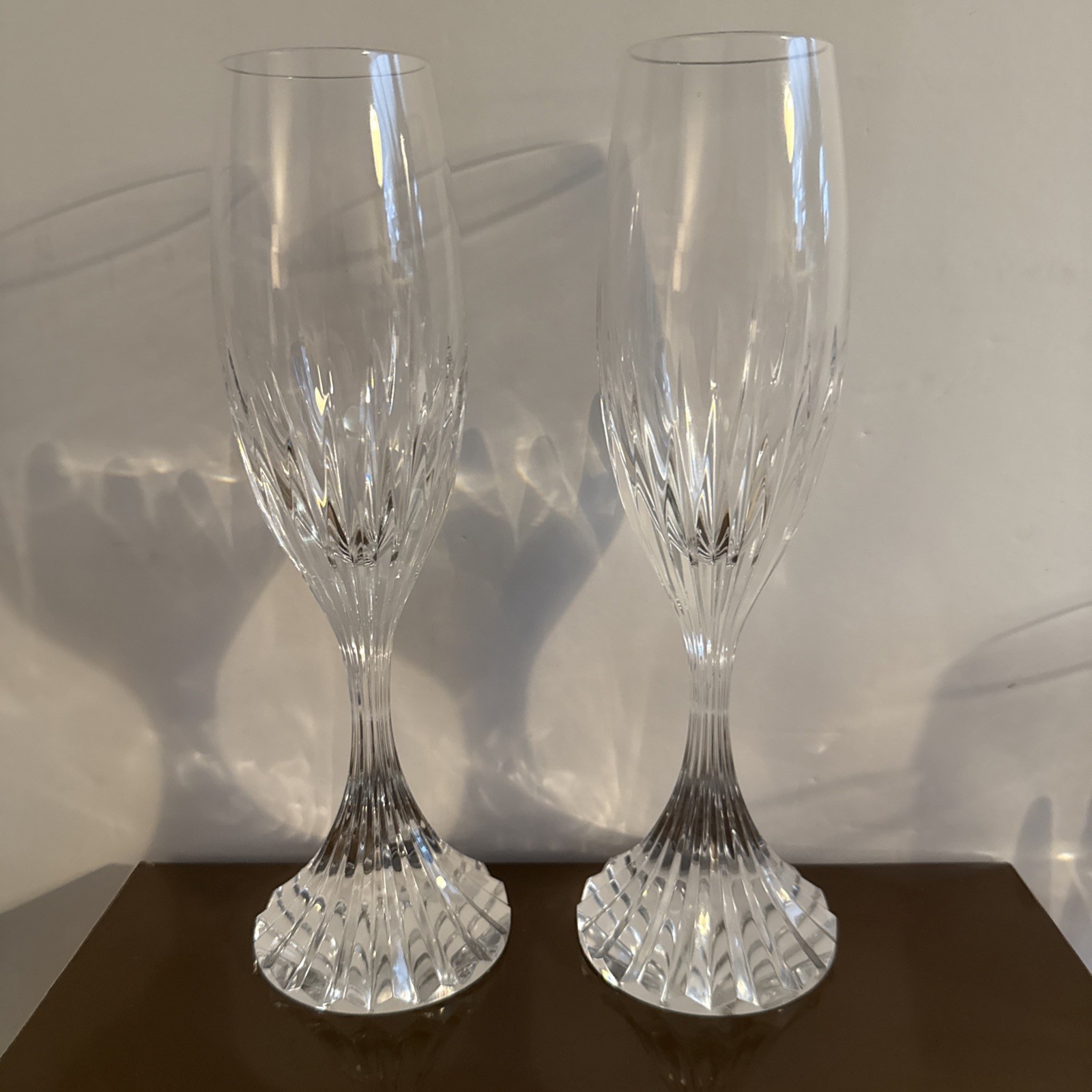 Baccarat Massena 8.5"Champagne Flutes - Impress Guests SET of TWO Made In France