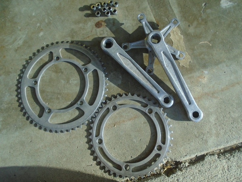 nervar star  172.5 mm Square Taper Crankset 52/42  bsa threads USED