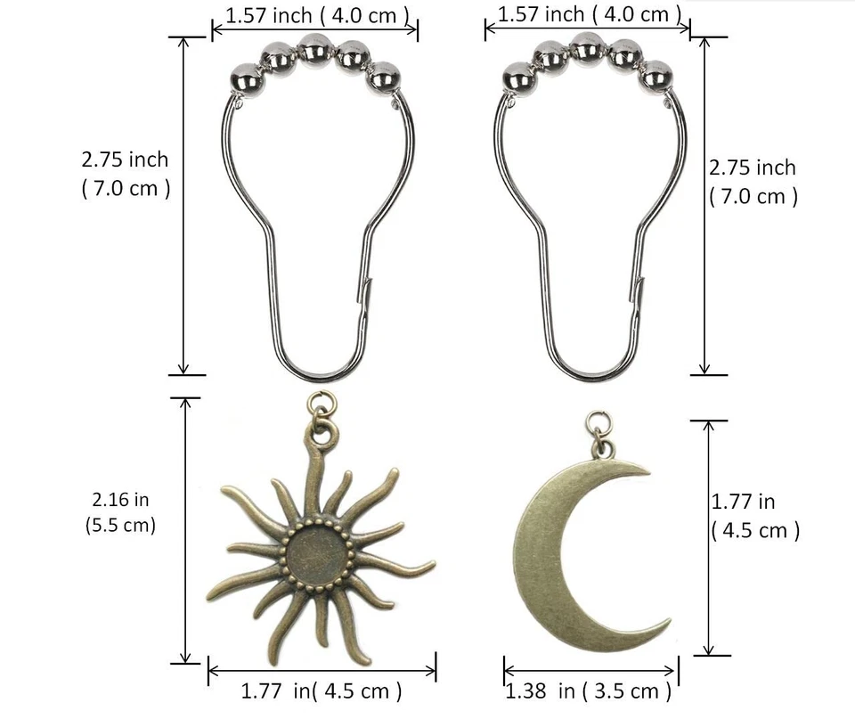 Abstract Boho Hooks, Celestial Bathroom Decor, Silver Vintage - Image 2 of 4