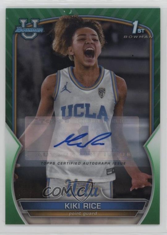 2022-23 Bowman U Chrome Prospect Green Refractor /99 Kiki Rice #24 Auto