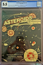 Atari 1979 Asteroids Arcade Manual CGC 5.5 TM-143 Operation Service Vintage