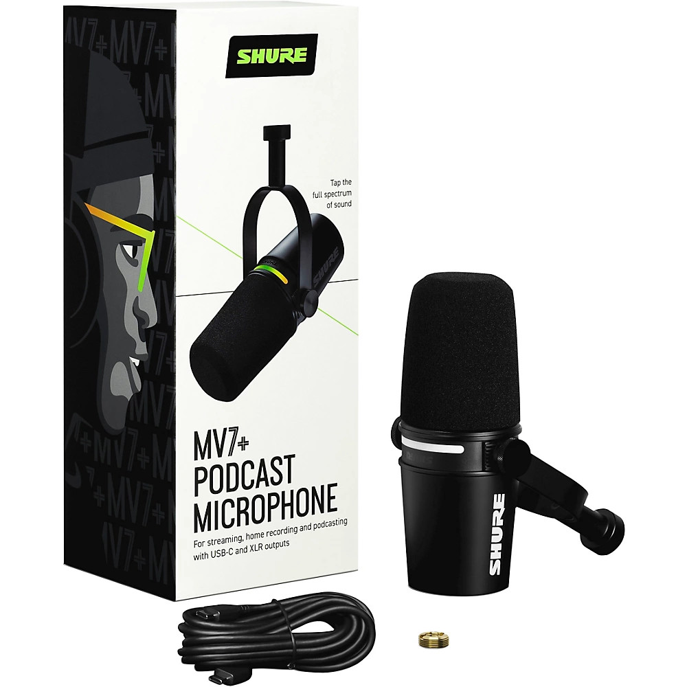 SHURE MV7+ PODCAST MICROPHONE 美品 Amazon.com: Shure MV7+ Podcast Dynamic Microphone. OBS