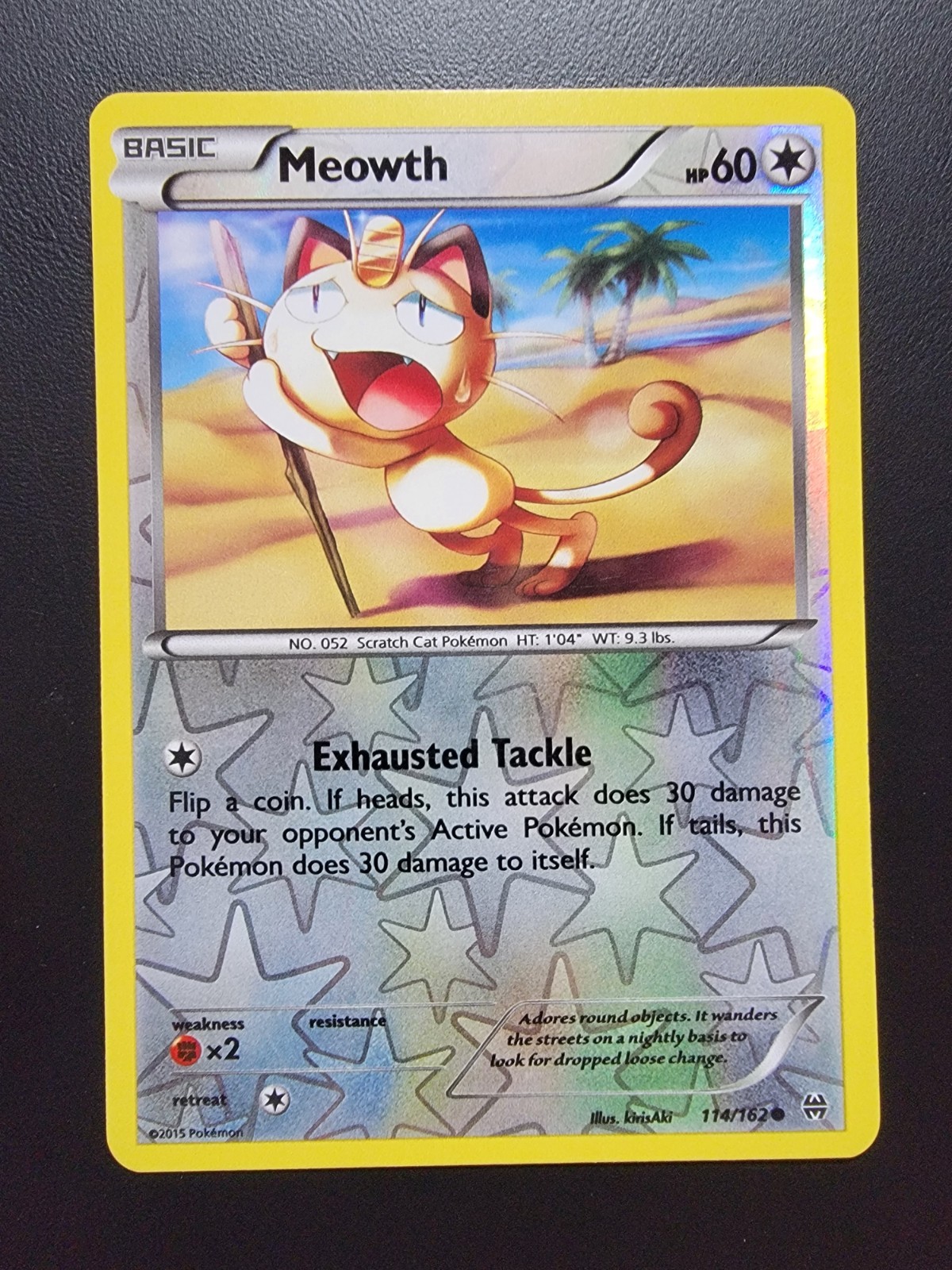 Meowth 114/162 Breakthrough Reverse Holo pokemon