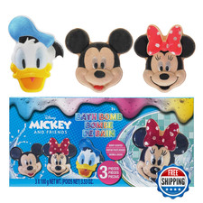 Mickey Minnie Donald Duck Kids Bath Bombs, Rainbow Colors, Berry Scent, Fun Fizz