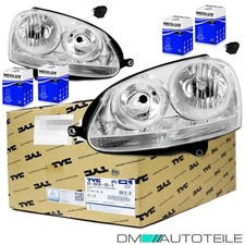 2x H7/H7 SCHEINWERFER MIT MOTOR LINKS & RECHTS CHROM für VW GOLF 5 JETTA 3 1K