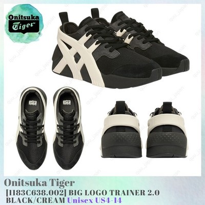 Onitsuka Tiger BIG LOGO TRAINER 2.0 1183C638-002 BLACK CREAM Unisex US4-14 NEW