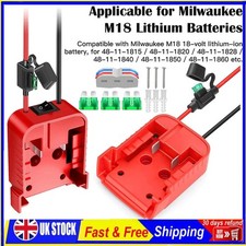 Battery Adapter w/Fuse built-in switch for Milwaukee 18V M18 To Dock Holder UK