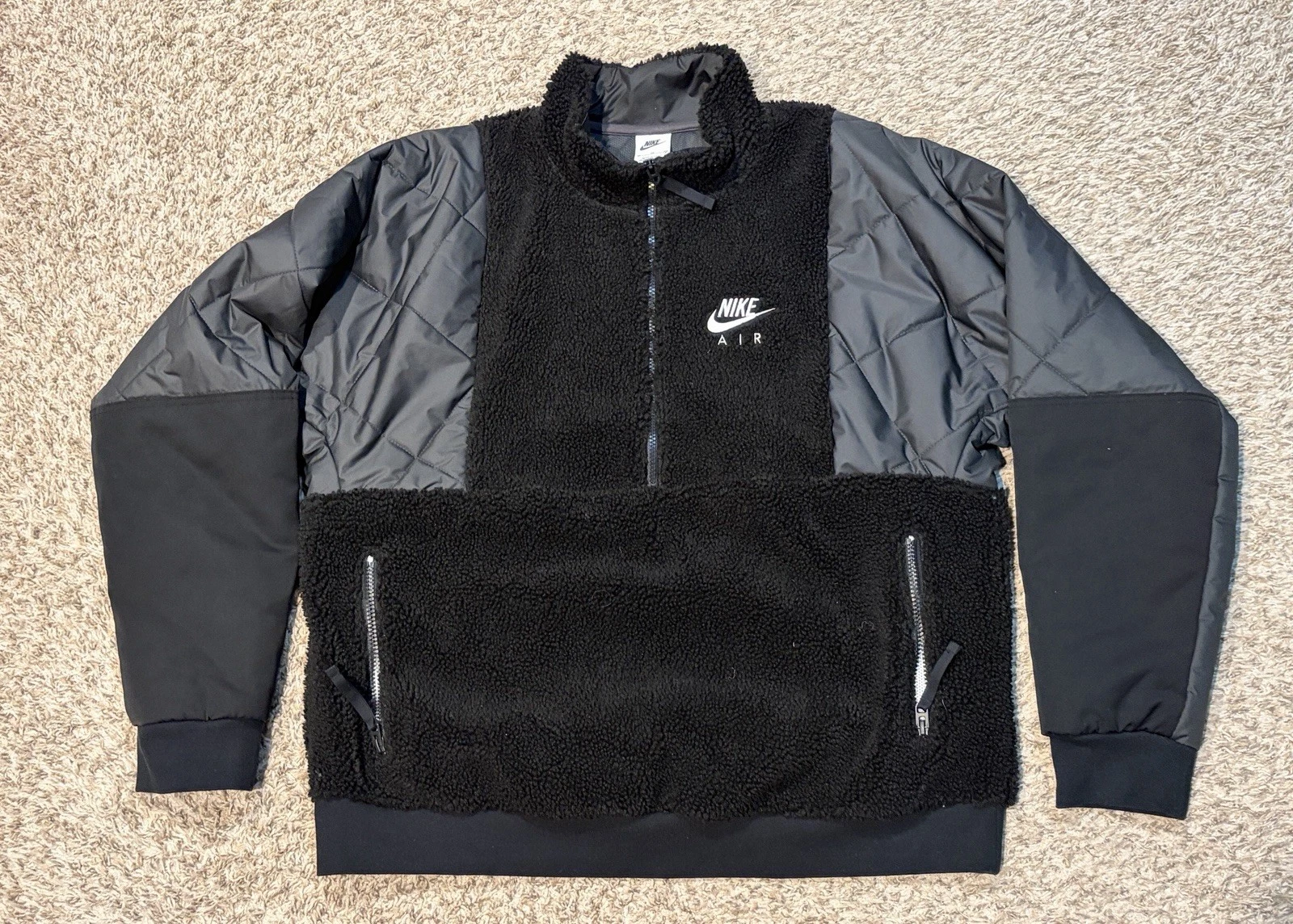 Nike Air max Puffer Jacket Mens Size XL 1/4 Zip Front Pocket Fleece Accents MINT
Opens in a new wind