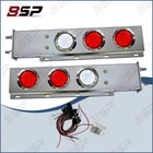 30" Chrome Steel Mud Flap Hanger Bar w/ LED Tail Lights for Semi Truck 2.5" Bolt