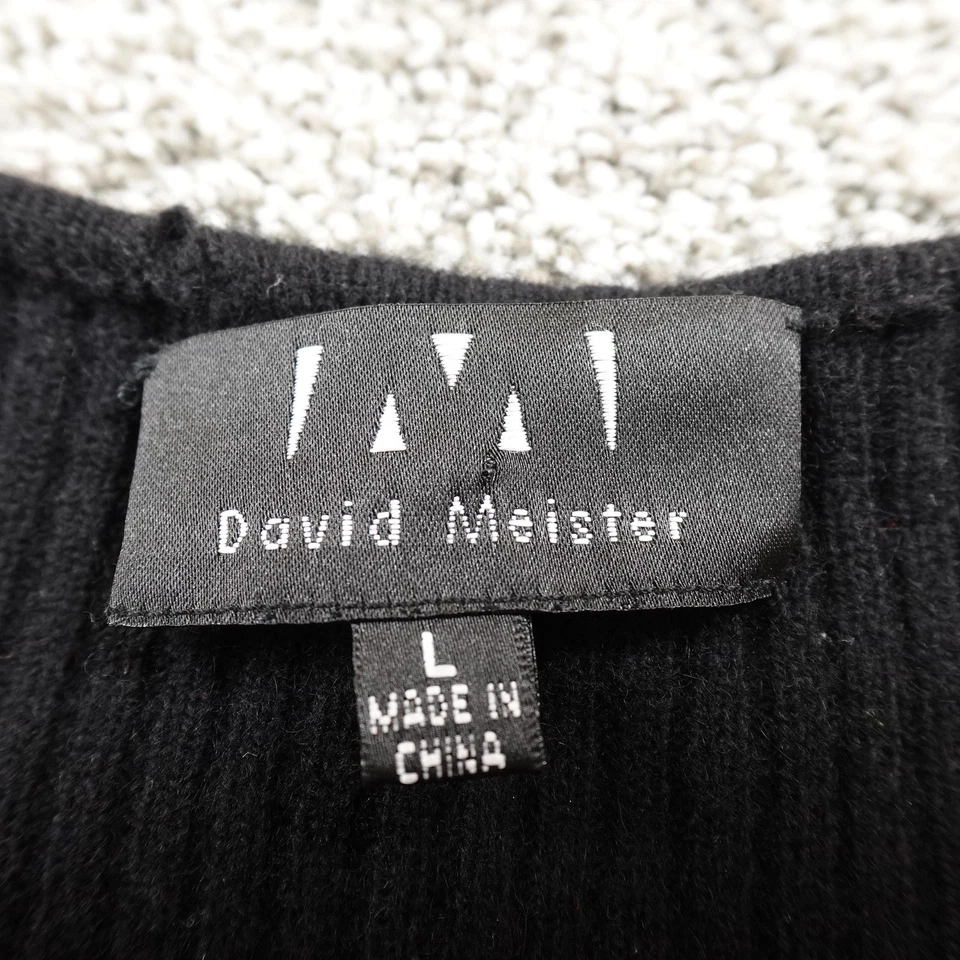 Кашемир свитер женщин L черный кнопка кардиган оборки отделки ребристый вязаный уютный - Изображение 4 из 4