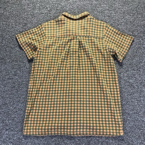 Misha And Puff Boys Short Sleeve Button Up Shirt Loop Collar Gingham Sz 8y Pima - Picture 5 of 9