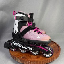 Rollerblade Microblade Kids Inline Skates Girls US 2-5 Pink Adjustable 3WD Pads
