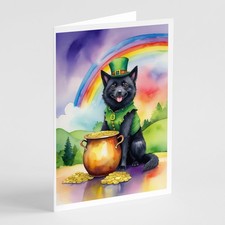 Lot de 8 cartes de vœux Caroline's Treasures Schipperke St Patrick