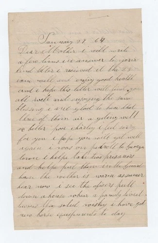 CIVIL WAR LETTER - 11th NY Cavalry - Captured Rebel Prisoners in Washington DC!