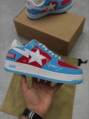 Men's Bape x Marvel 'Captain America' Bapesta Sneakers, LIKE NEW, Men's Size 9.5