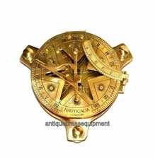 Antique vintage maritime 4" brass nautical star sundial compass collectible gift