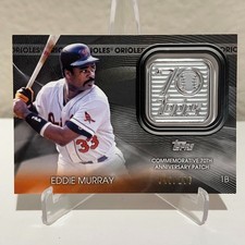 2021 Topps Update 70th Anniversary Logo Patch Black /299 Eddie Murray #T70P-EM