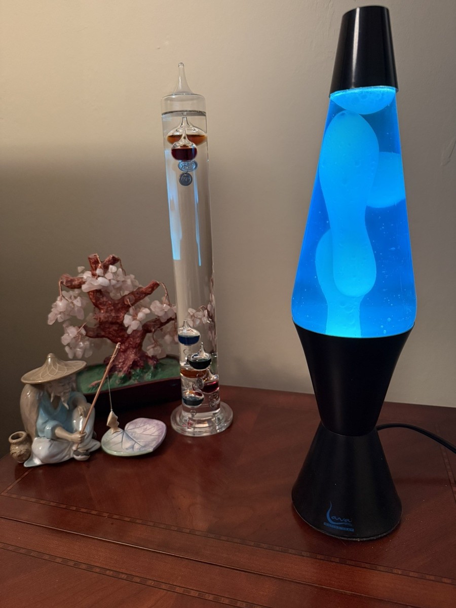 Lava Lite Lamp Vintage RARE 2000 Midnight Blue/ White #03 1990's