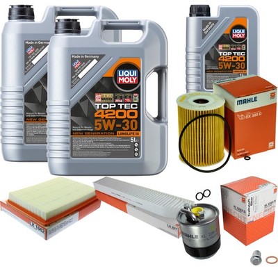MAHLE Inspektionspaket 11L Liqui Moly 5W-30 Top Tec 4200 für Jeep Grand