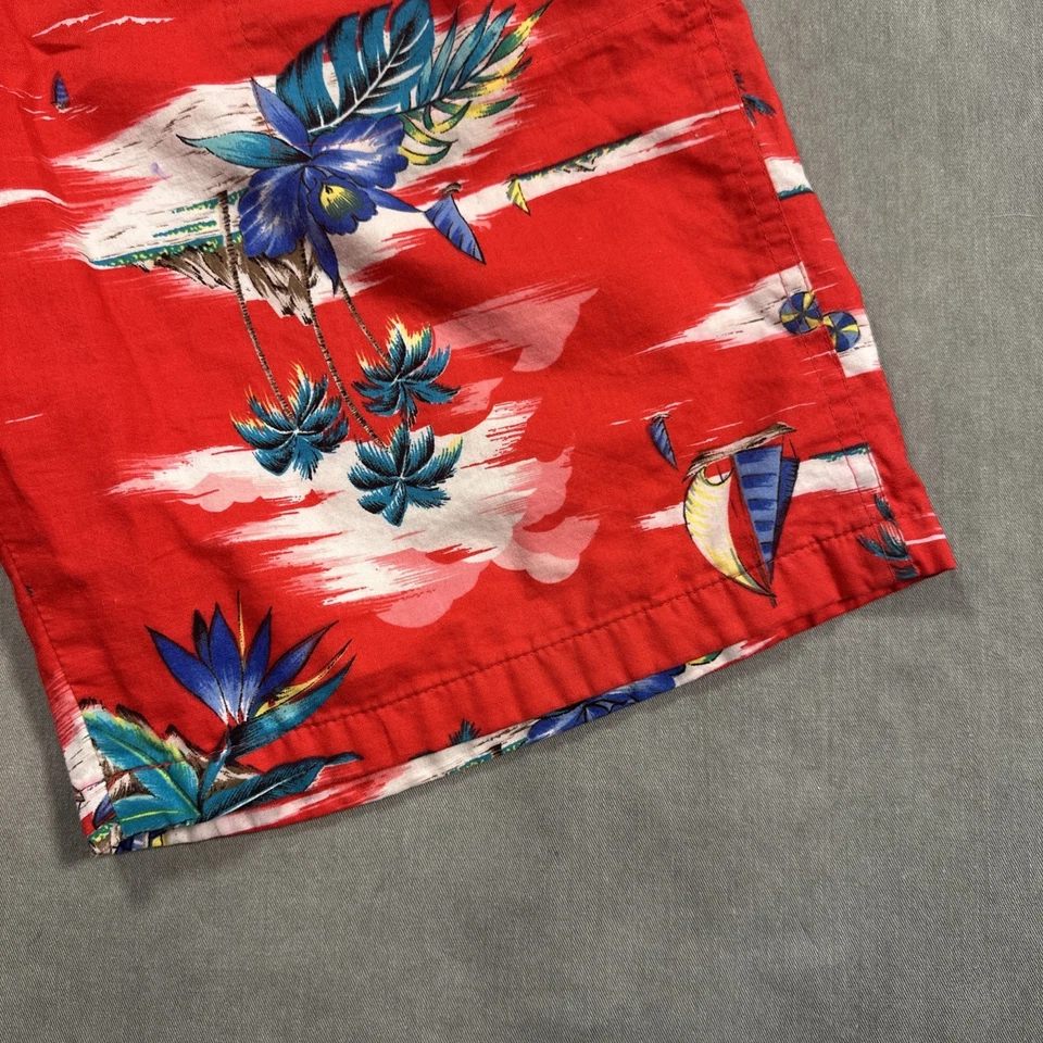 Bañador Paradise Found Hawaii Floral Hawaiano Pantalones Cortos de Playa De Colección MEDIANO Foto 3 de 4