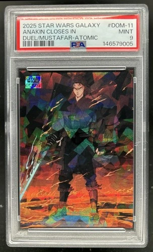 2025 Topps Chrome Star Wars Galaxy Anakin Skywalker Closes In Atomic #/150 PSA 9