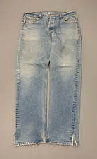 Vintage 90s Levis 501 USA Jeans Light Wash Denim Button Fly Tag Mens 36x33