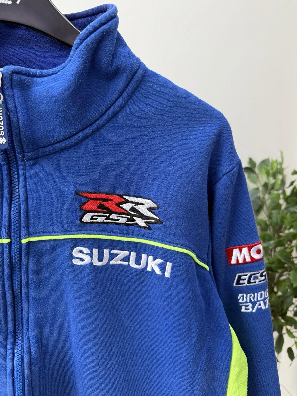 Vintage Suzuki MotoGP Team Jacket Mens Blue Full Zip Racing Motul Logo image 4