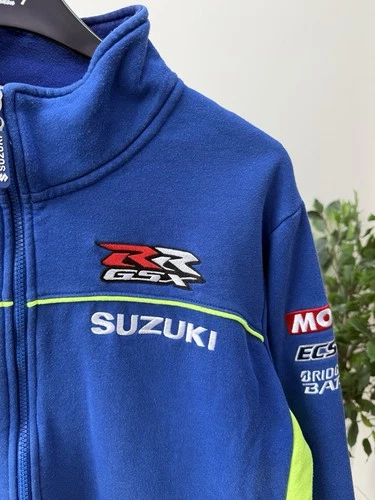 Vintage Suzuki MotoGP Team Jacket Mens Blue Full Zip Racing Motul Logo image 4