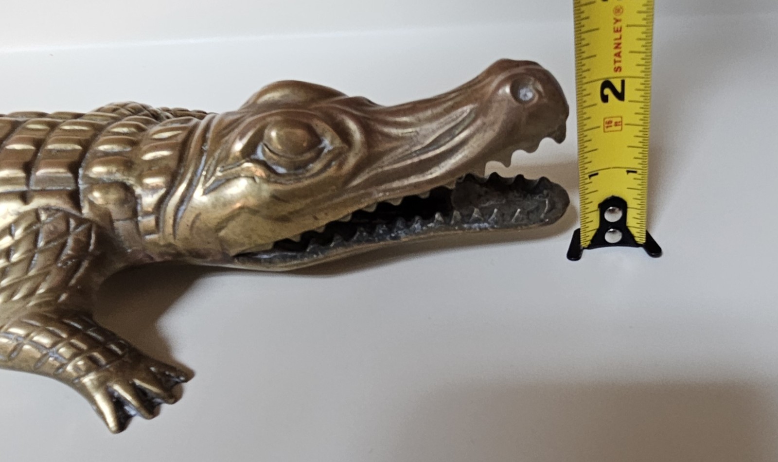 Vtg Solid Brass Alligator Crocodile Sculpture Figurine Mid Century Modern RARE