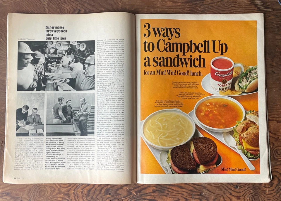 1971 LOOK Magazine April 6, Mickey Mouse & The New Disney World Orlando,Florida - Image 2 of 4