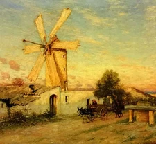 Ｏｉｌ　ｐａｉｎｔｉｎｇ henry herbert la thangue thangue henry herbert la moonrise in spain