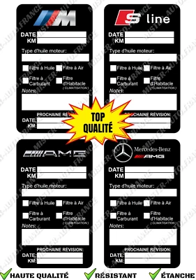 Autocollant Entretien Voiture Vidange ✅SLINE /M AMG Étiquette Étanche