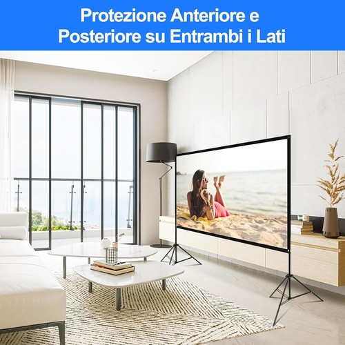 Telo Proiettore Con supporto Stand Schermo da 120" Video 16:9 4K con Borsa - Afbeelding 4 van 7
