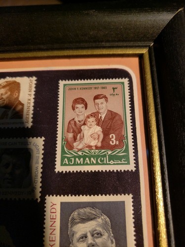 RARI FRANCOBOLLI CIMELI INCORNICIATI JOHN F KENNEDY - Foto 8 di 8