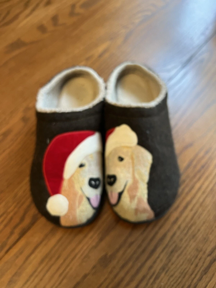 L.L. bean womens 10 daybreak scuffs slippers christmas dog golden retriever
