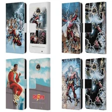JUSTICE LEAGUE DC COMICS SHAZAM COMIC BOOK ART LEATHER BOOK CASE MOTOROLA PHONES
