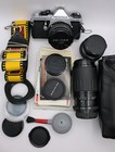 Pentax Me Super 35mm Slr Film Camera Kit w/ 3 Lenses & Extras – Tested & Working