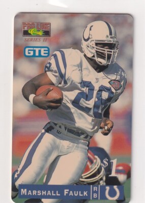 1995 CLASSIC PRO LINE MARSHALL FAULK INDIANAPOLIS COLTS GTE PHONE CARD (JC)5042