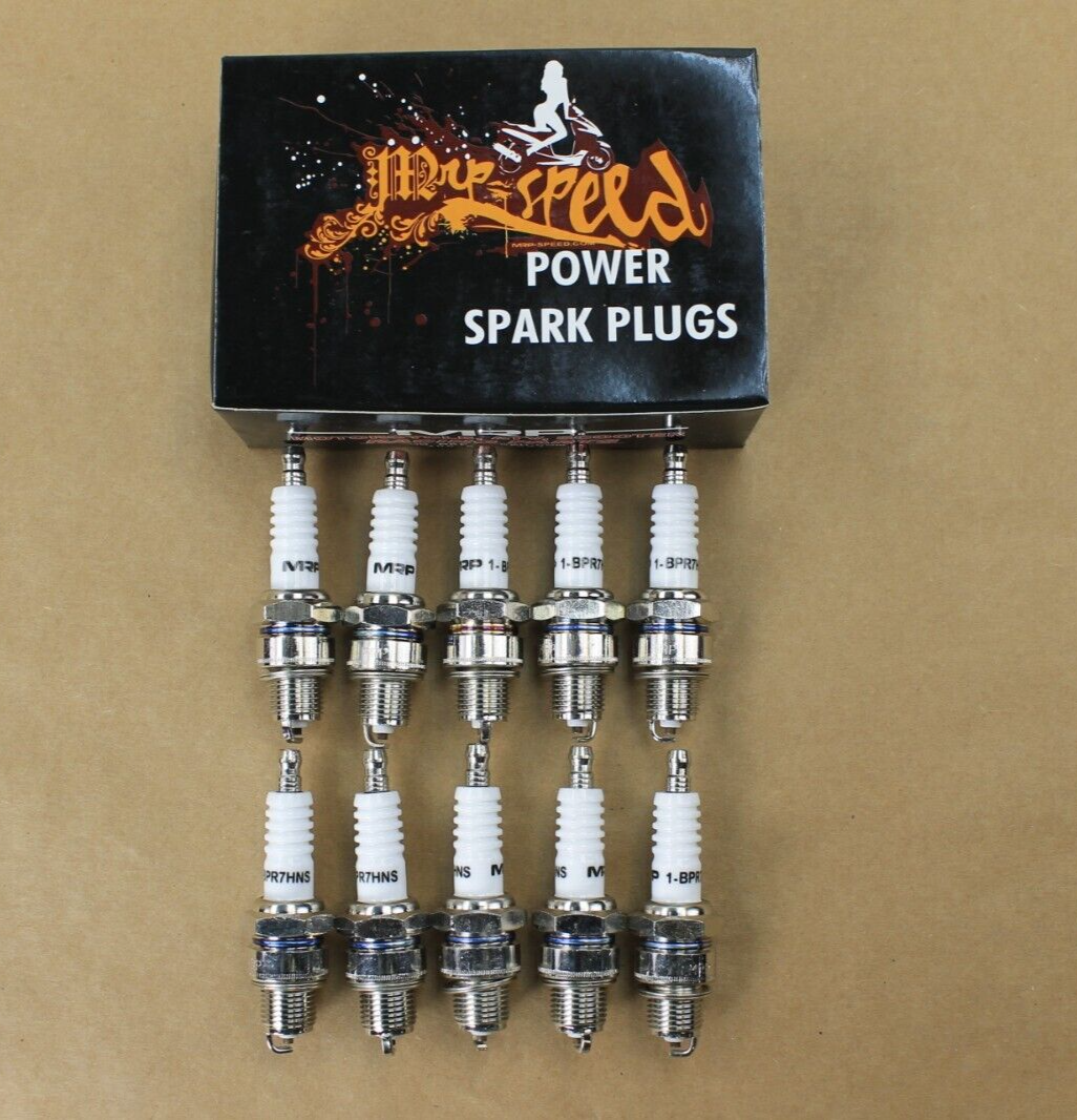 MRP Spark Plugs QTY 10 for 50cc 2Stroke Minarelli Scooters, ATVs, Dirt