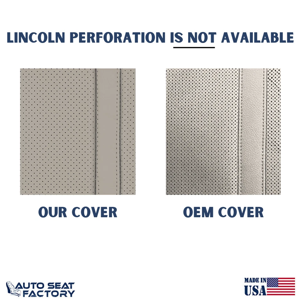Lincoln MKX 2011-2015 cubierta de asiento de vinilo perforada para pasajero inferior Foto 2 de 4