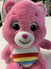 2020 Care Bears Basic Fun Pink Plush Teddy Bear 14" Cheer Bear Rainbow